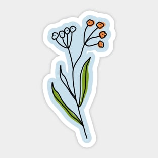 Simple cute leaf & flower 2 Sticker